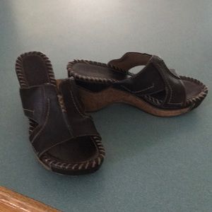 Wedge slip on summer sandal